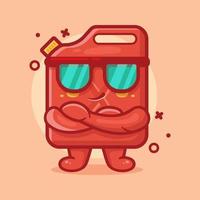 cute fuel jerrycan character mascot with cool expression isolated cartoon in flat style design vector