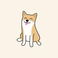 Simple minimalist cute cartoon dog vector
