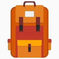 Editable Front View Orange School Backpack Vector Illustration for Education, or Vacation Related Design Project