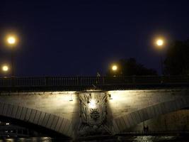 paris in france at night photo