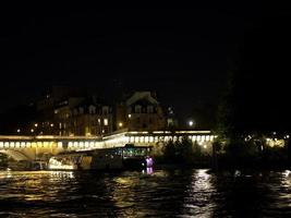 paris in france at night photo