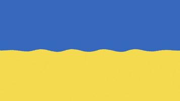 acenando a bandeira do fundo animado da ucrânia. gráficos de movimento de onda simples da bandeira ucraniana, estilo desenhado à mão dos desenhos animados. loop sem costura para fundos, streaming de vídeo e canais. video