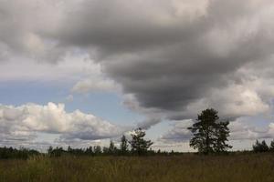 landscape with majestic beautiful dramatic pre-threatening sky. Cloudy sky photo