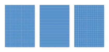 Set of blank graphical technical paper sheet for data representation vector