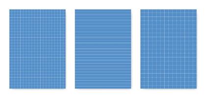 conjunto de hojas de papel técnico gráfico en blanco para la representación de datos vector