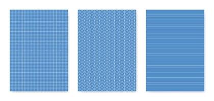 conjunto de hojas de papel técnico gráfico en blanco para la representación de datos vector