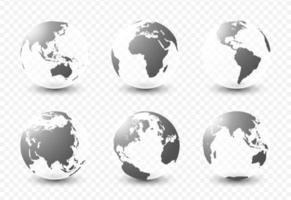 Set of planet earth. Set of earth globe vector