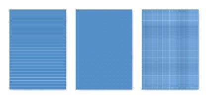 conjunto de hojas de papel técnico gráfico en blanco para la representación de datos vector