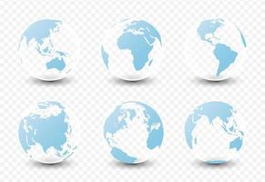 Set of planet earth. Set of earth globe vector