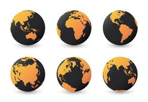 Set of planet earth. Set of earth globe vector