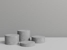 Concrete pedestal for product display with grey background. 3d rendering. photo