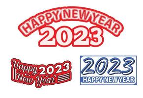 Happy new year logo, banner, t shirt design template vector