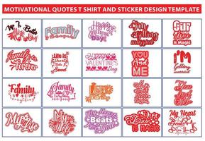 Motivational quotes t shirt and sticker design bundle vector