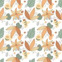 Seamless flowers patterns designed in doodle and vintage style. on white background for digital print, background, spring theme decoration, fabric pattern, card, scrapbook, t-shirt design and more vector