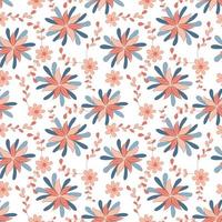 Seamless flowers patterns designed in doodle and vintage style. on white background for digital print, background, spring theme decoration, fabric pattern, card, scrapbook, t-shirt design and more vector