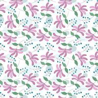 Seamless flowers patterns designed in doodle and vintage style. on white background for digital print, background, spring theme decoration, fabric pattern, card, scrapbook, t-shirt design and more vector