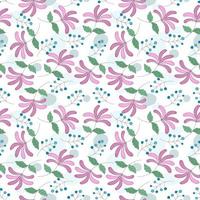 Seamless flowers patterns designed in doodle and vintage style. on white background for digital print, background, spring theme decoration, fabric pattern, card, scrapbook, t-shirt design and more vector