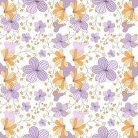 Seamless flowers patterns designed in doodle and vintage style. on white background for digital print, background, spring theme decoration, fabric pattern, card, scrapbook, t-shirt design and more vector