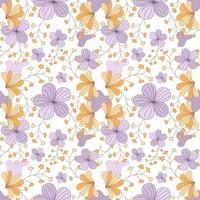 Seamless flowers patterns designed in doodle and vintage style. on white background for digital print, background, spring theme decoration, fabric pattern, card, scrapbook, t-shirt design and more vector