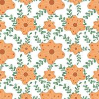 Seamless flowers patterns designed in doodle and vintage style. on white background for digital print, background, spring theme decoration, fabric pattern, card, scrapbook, t-shirt design and more vector