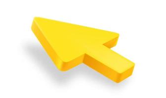 Realistic illustration of yellow web arrow. 3d vector icon