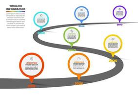 Plantilla de infografía de hoja de ruta de negocios de presentación vector