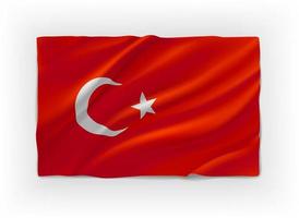 Red flag of Turkey. 3d vector object isolated on white background