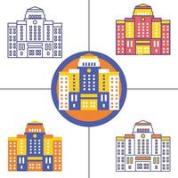 Seoul City Hall in flat design style vector