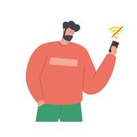 empty states for mobile app pages illustration. No connection, offline. Network problems vector