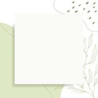 Minimal soft color green organic shape social media post templates vector