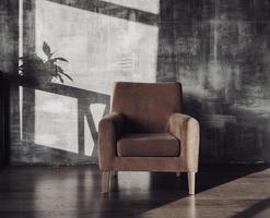armchair against wall in living room photo