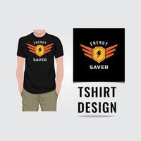 Ilustración de vector de diseño de camiseta de ahorro de energía