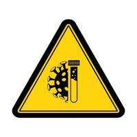 Warning corona virus testing here sign design vector illustration