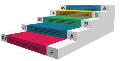 Paso de concepto de proceso de plantilla de vector de paso infográfico para estrategia o sistema de aprendizaje educativo