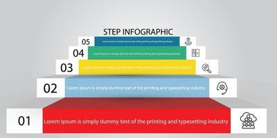 Infographic step vector Template Process concept Step for strategy or education learning system