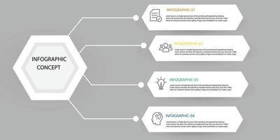 Infographic Hexagon shape data vector Template Process concept Step for strategy and information education