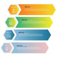 paso de concepto de proceso de plantilla de vector de hexágono infográfico para estrategia