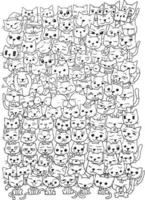 cat doodle drawing cartoon cute vector