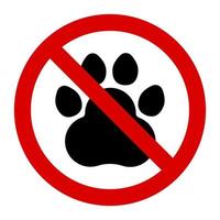advertencia de que no se permiten mascotas signo y símbolo diseño gráfico ilustración vectorial vector