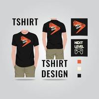 Next level gamer t shirt design vector illustration