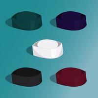 Peci, muslim cap in different colors vector design vector illustration