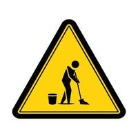 Warning do not enter cleaning in progress sign and symbol graphic design vector illustration