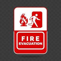 Fire evacuation sign and symbol graphic design vector illustration