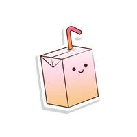 cute packaging box drink sticker vector