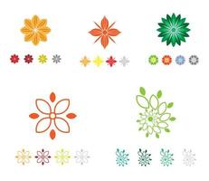 Flower Logo Set Design Vector
