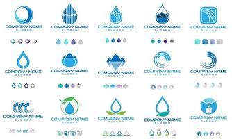 Water Logo Set Design Vector