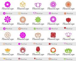 Flower Logo Set Design Vector