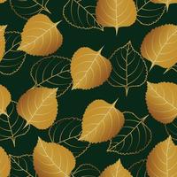 Leaves pattern with dark background vector