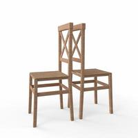 silla de madera aislada en blanco foto