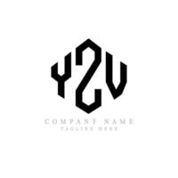 YZV letter logo design with polygon shape. YZV polygon and cube shape logo design. YZV hexagon vector logo template white and black colors. YZV monogram, business and real estate logo.